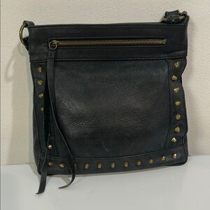 Luckey Brand Black Studded Leather Crossbody Bag